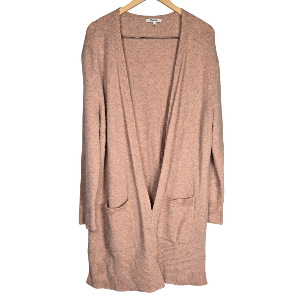 Madewell Dusty Rose Open-Front Long Cardigan